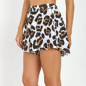 Show Me Your MuMu Leopard Print Shorts - Black, Brown, White